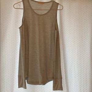 Shoulder cutout grey henley
